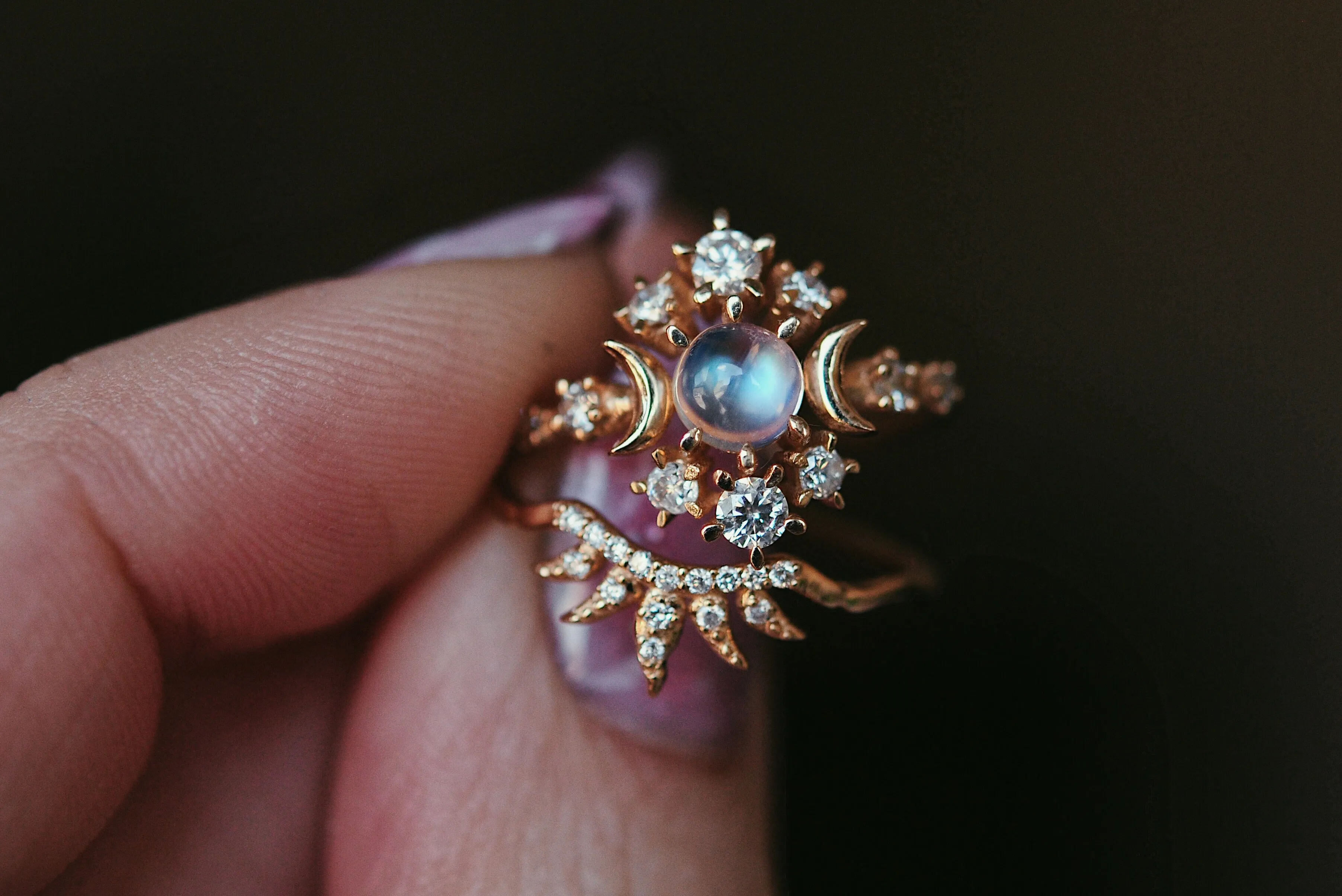 Moonstone Wandering Cosmos Ring