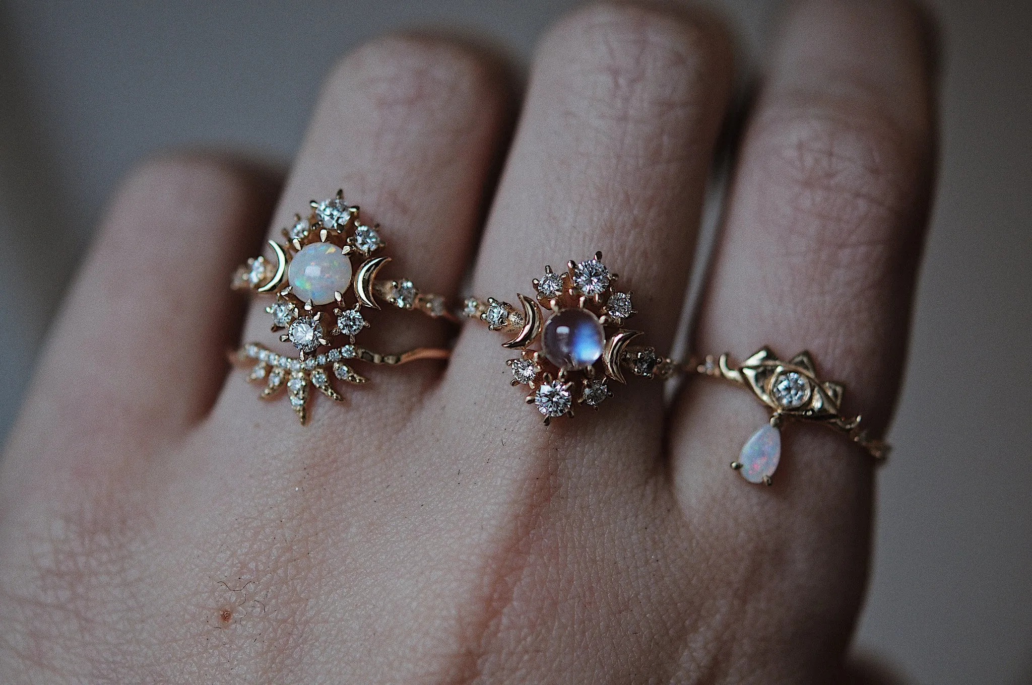 Moonstone Wandering Cosmos Ring