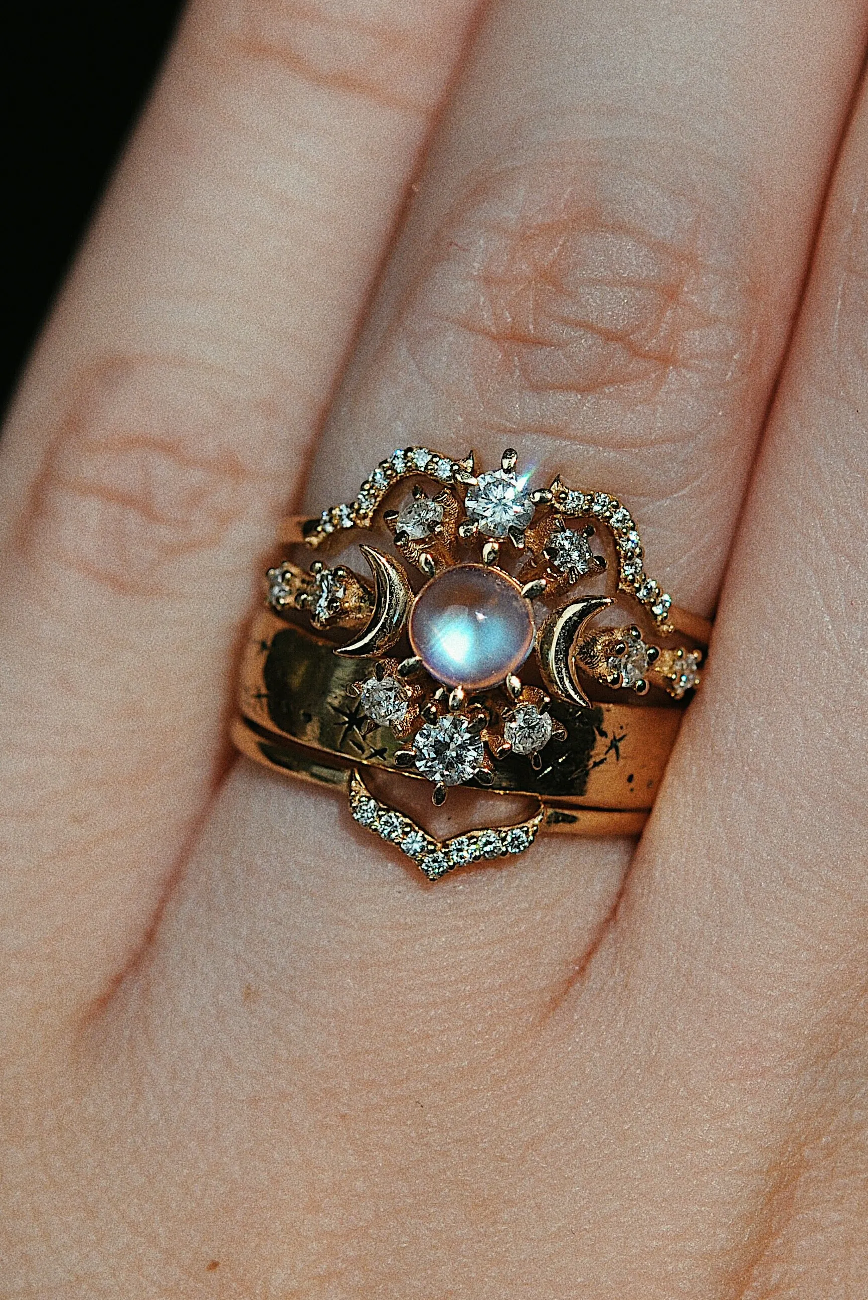 Moonstone Wandering Cosmos Ring