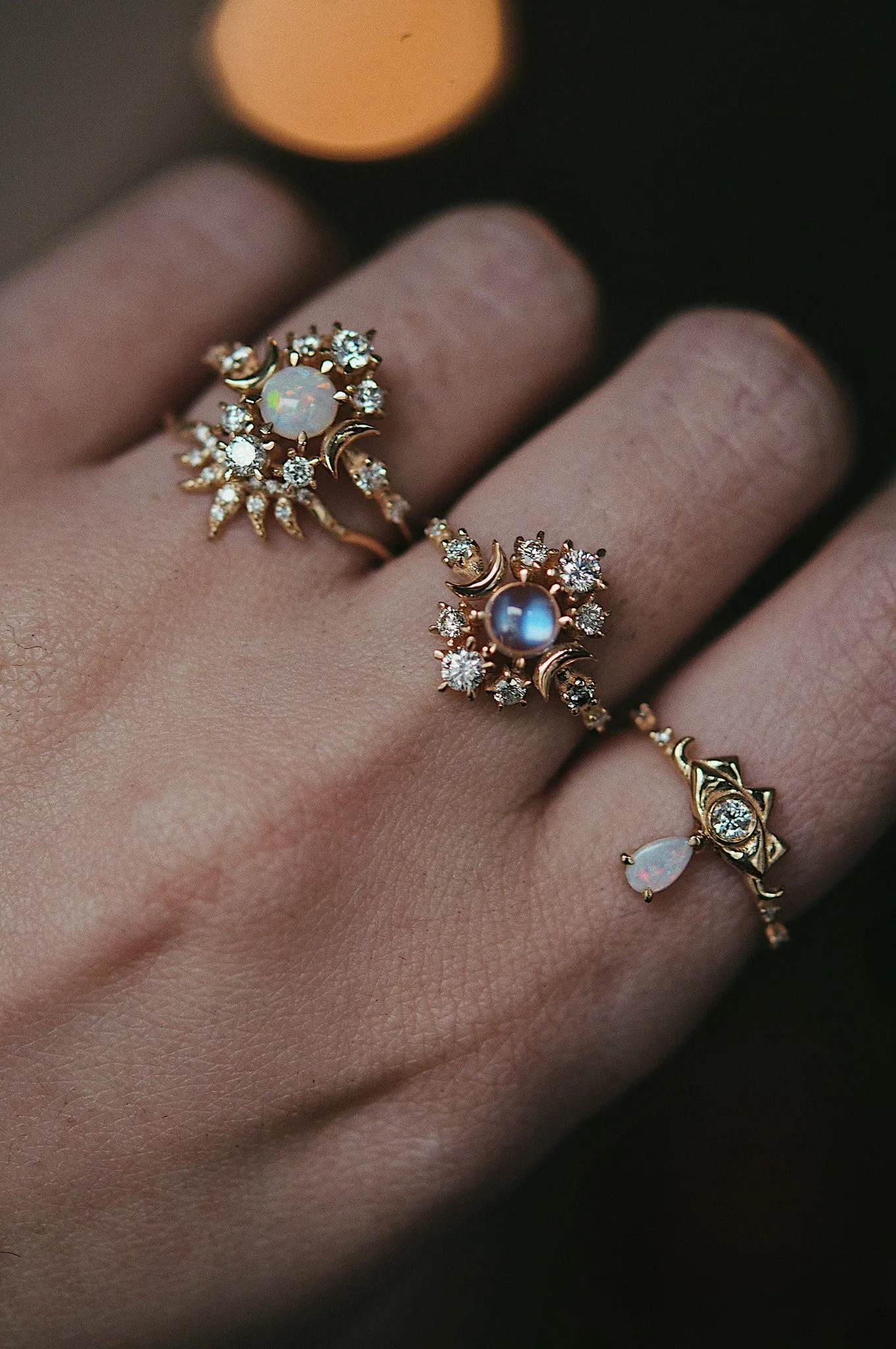 Moonstone Wandering Cosmos Ring