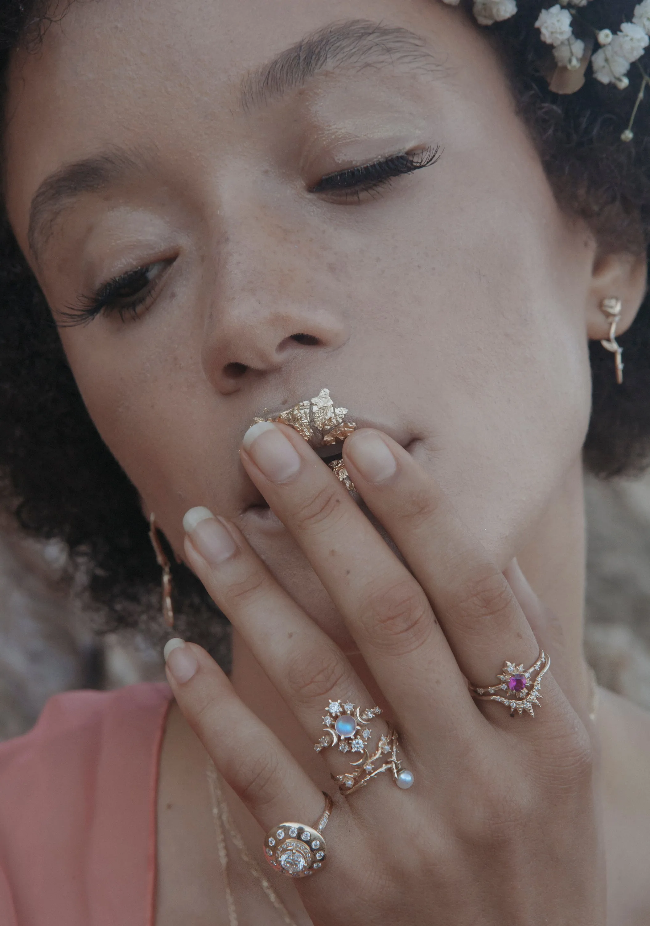 Moonstone Wandering Cosmos Ring