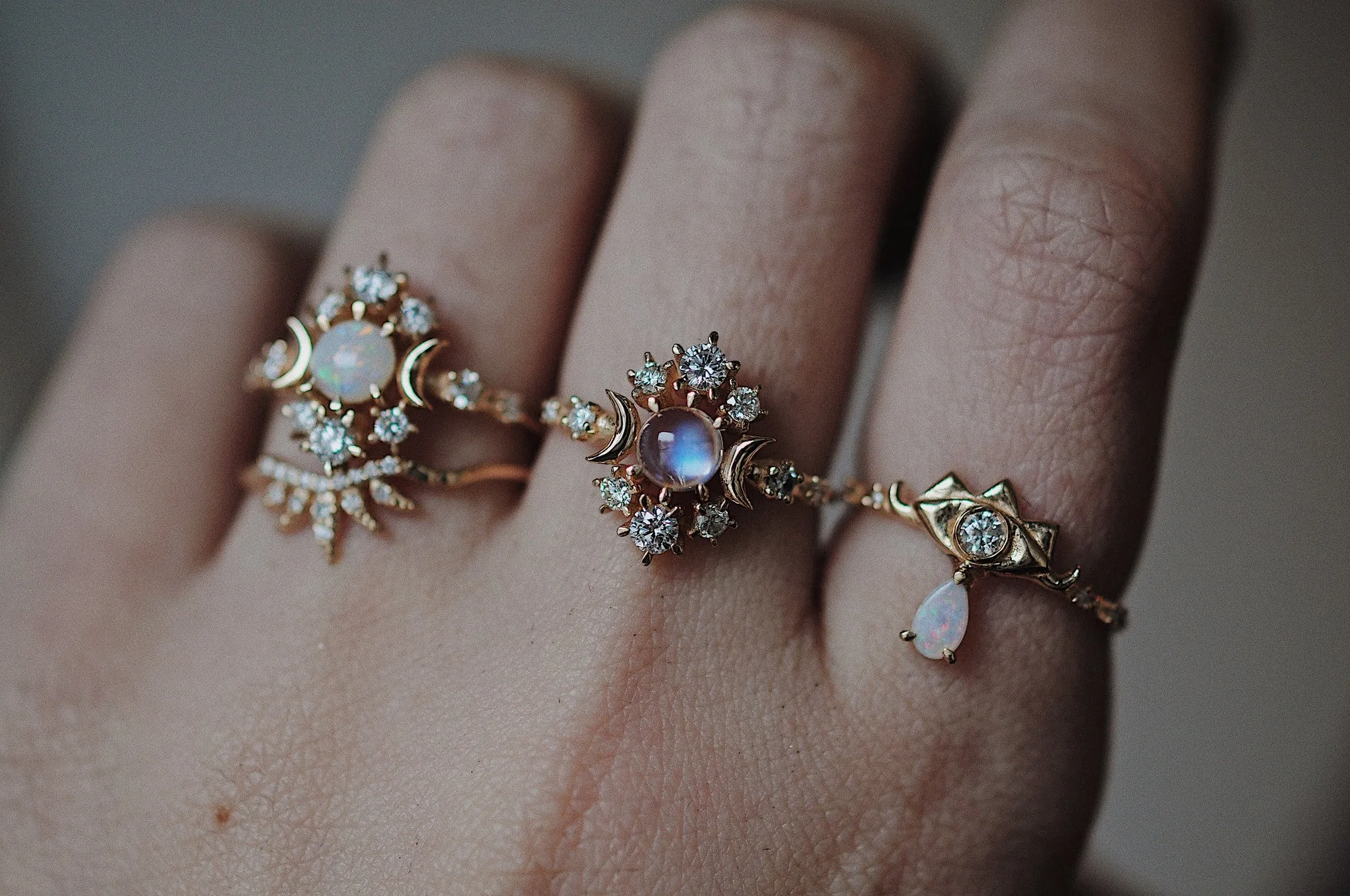 Moonstone Wandering Cosmos Ring