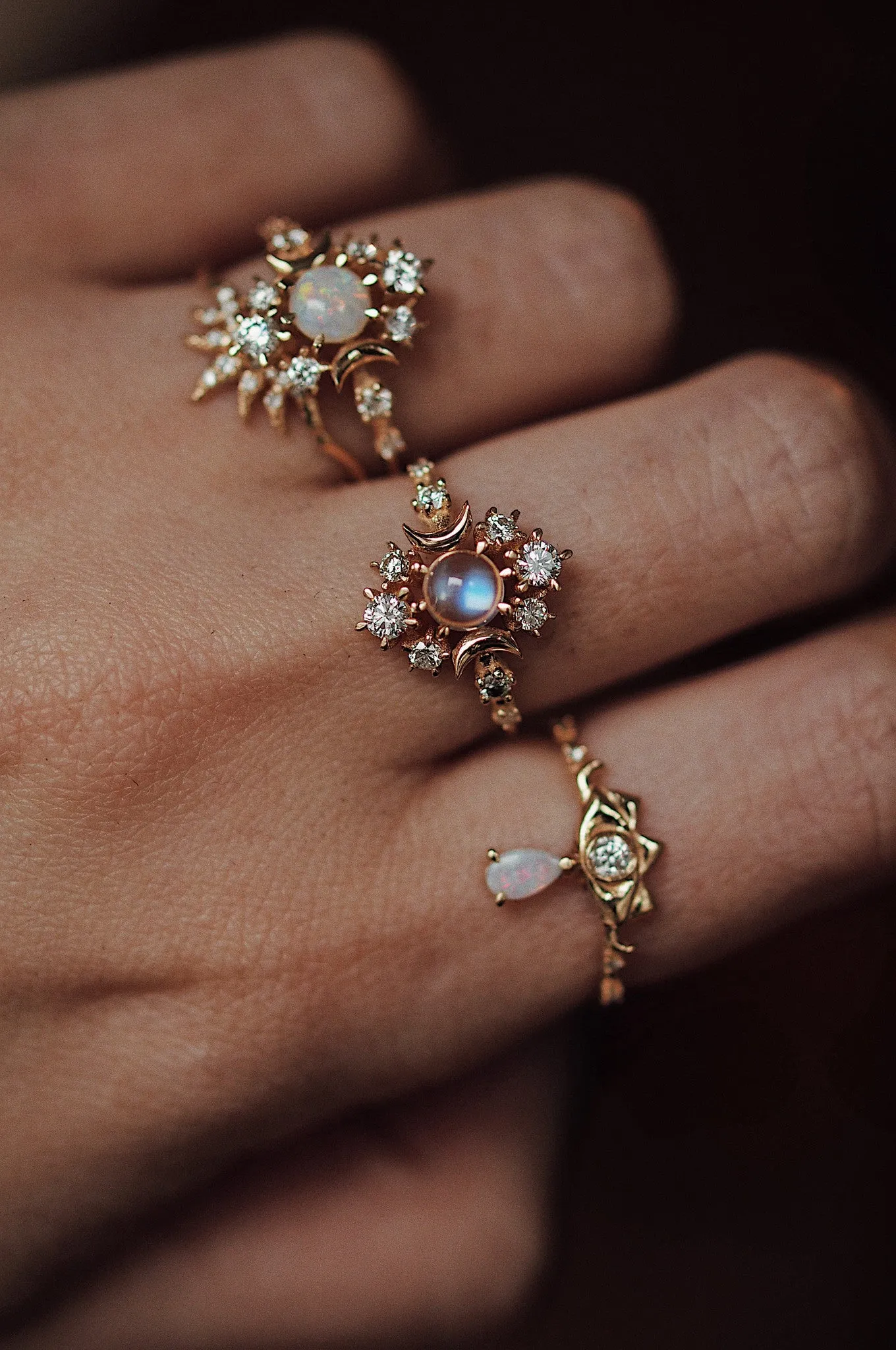 Moonstone Wandering Cosmos Ring