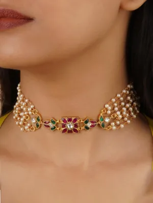 Multicolor Gold Plated Necklace - TR-N269M