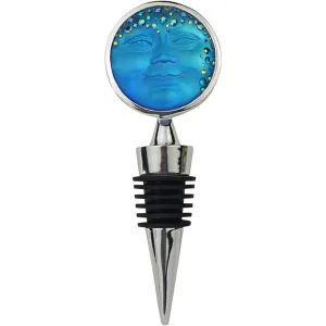 Mystic Goddess Seaview Moon Bottle Stopper (Sterling Silvertone/Mystic Blue Sphinx)