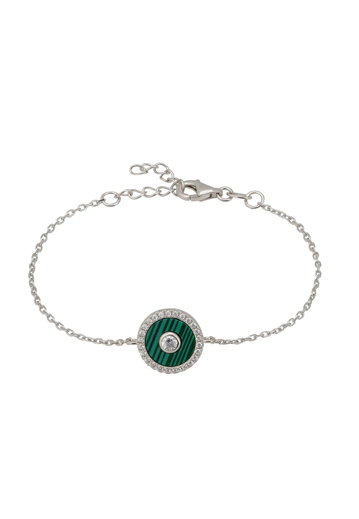 Mystique Amulet Malachite Bracelet Silver
