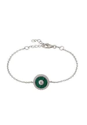 Mystique Amulet Malachite Bracelet Silver