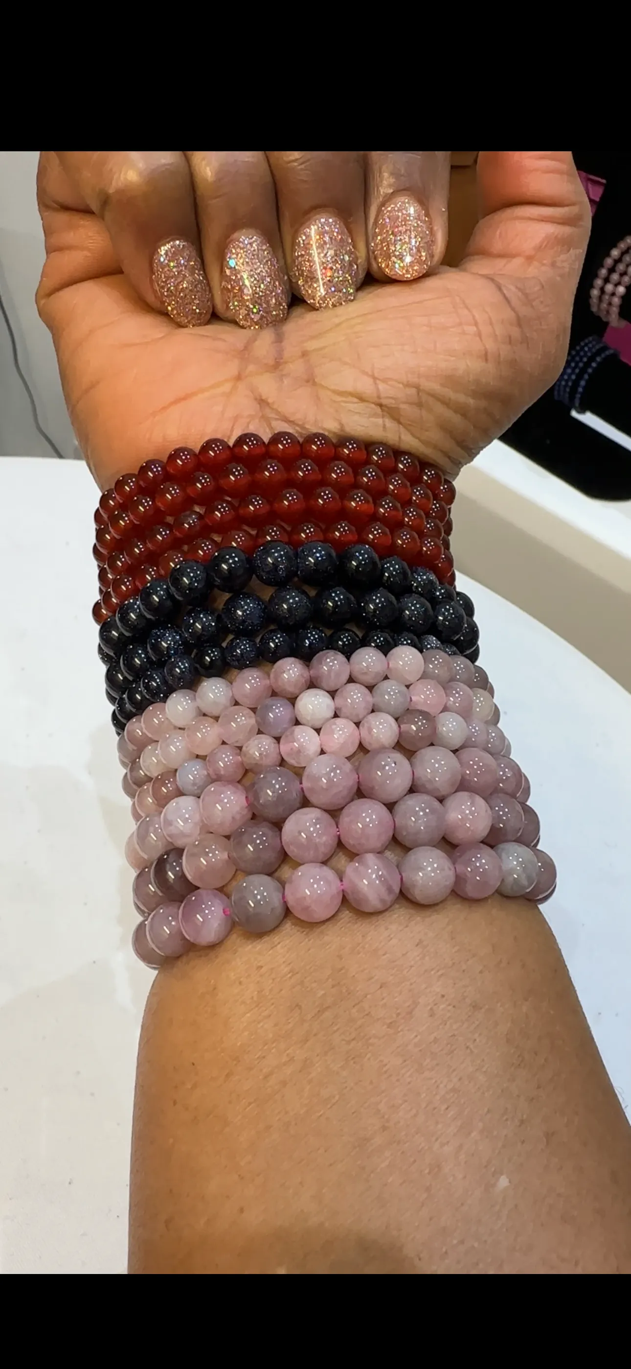 Natural Gemstone Bracelet Stack 6cm