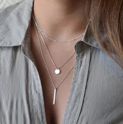 New Double Layer Necklace For Women Imitation Pearl Crystal Heart Pendant Chokers Necklaces Girls Gift Bohemia Cheap Jewelry
