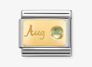 Nomination Link Gold Peridot August Birthstone Charm