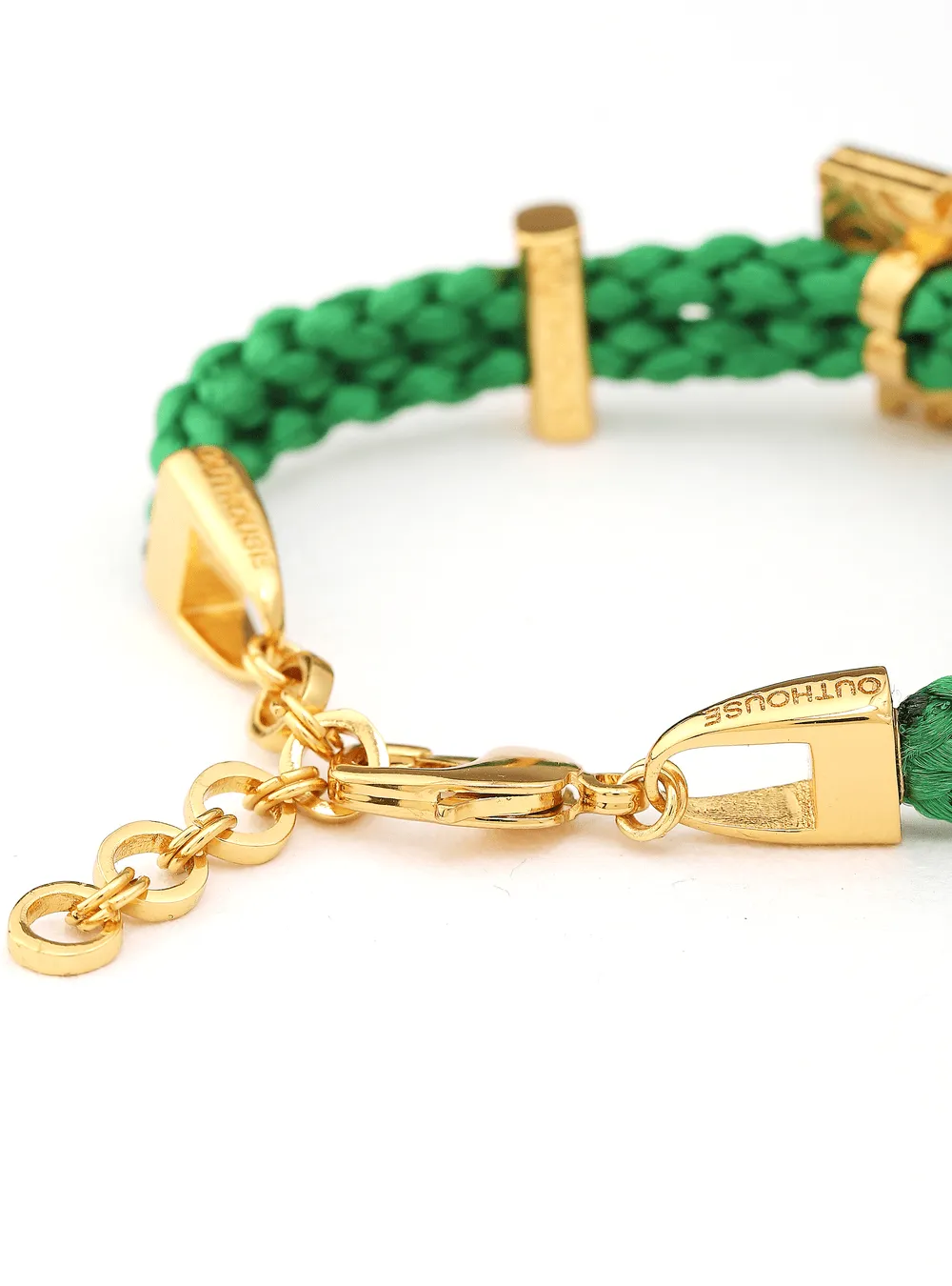OH Dopamine Bond Bracelet in Acid Green, Gold Finish