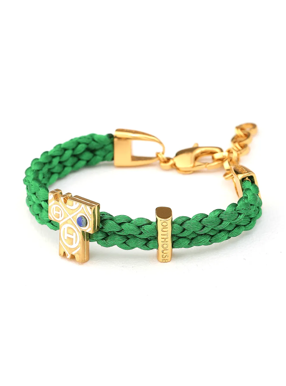 OH Dopamine Bond Bracelet in Acid Green, Gold Finish