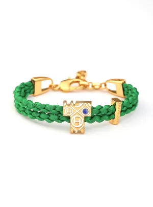 OH Dopamine Bond Bracelet in Acid Green, Gold Finish