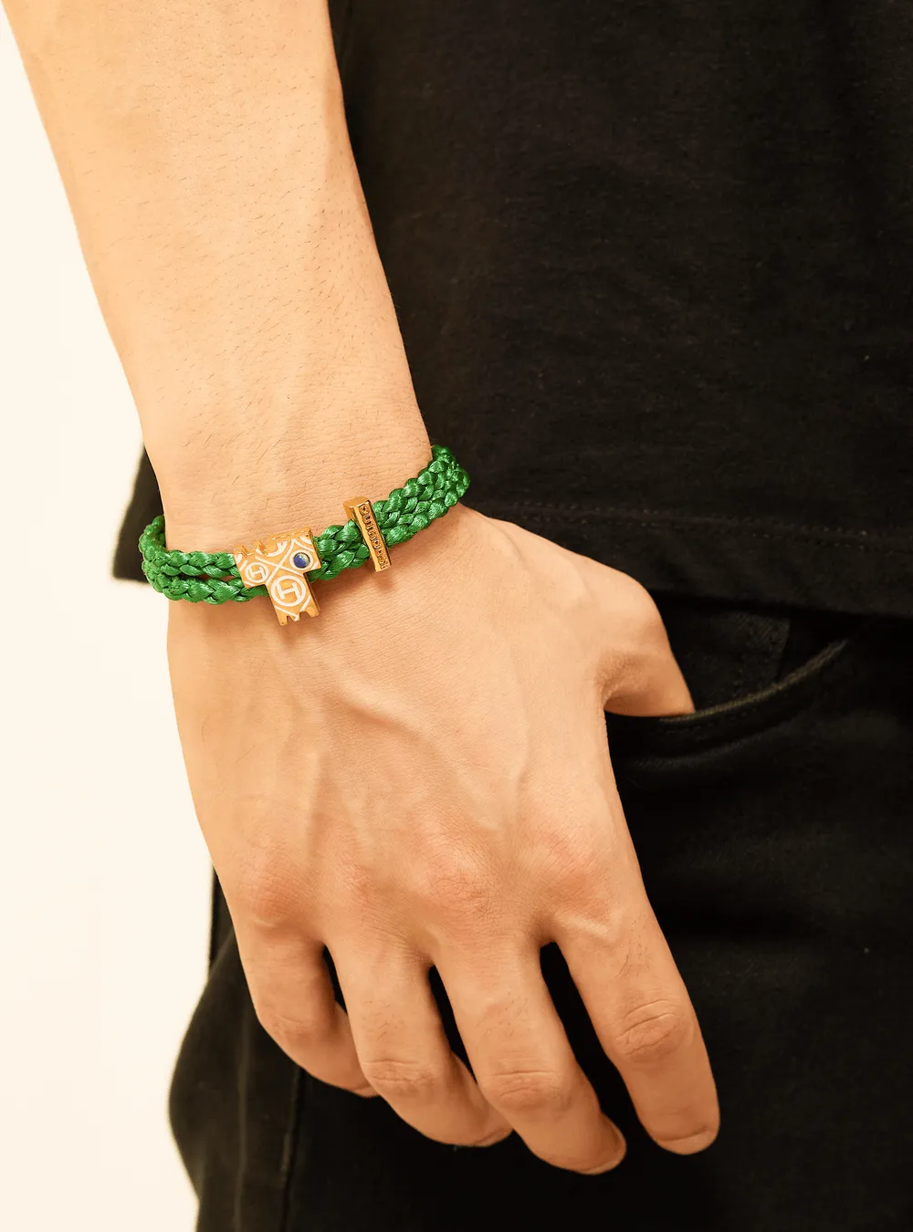 OH Dopamine Bond Bracelet in Acid Green, Gold Finish