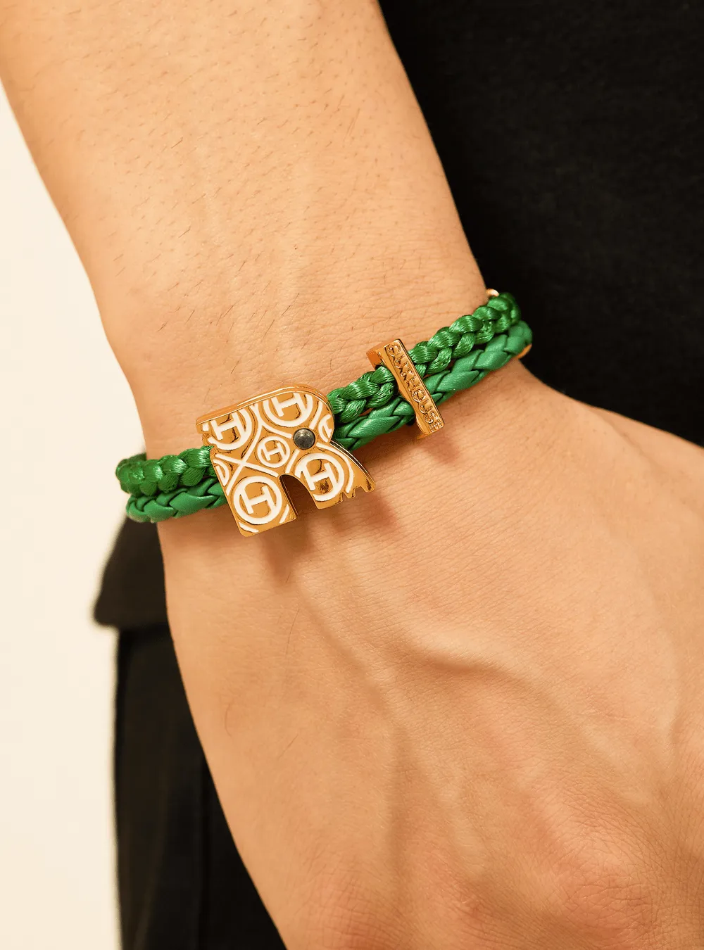 OH Dopamine Bond Bracelet in Acid Green, Gold Finish