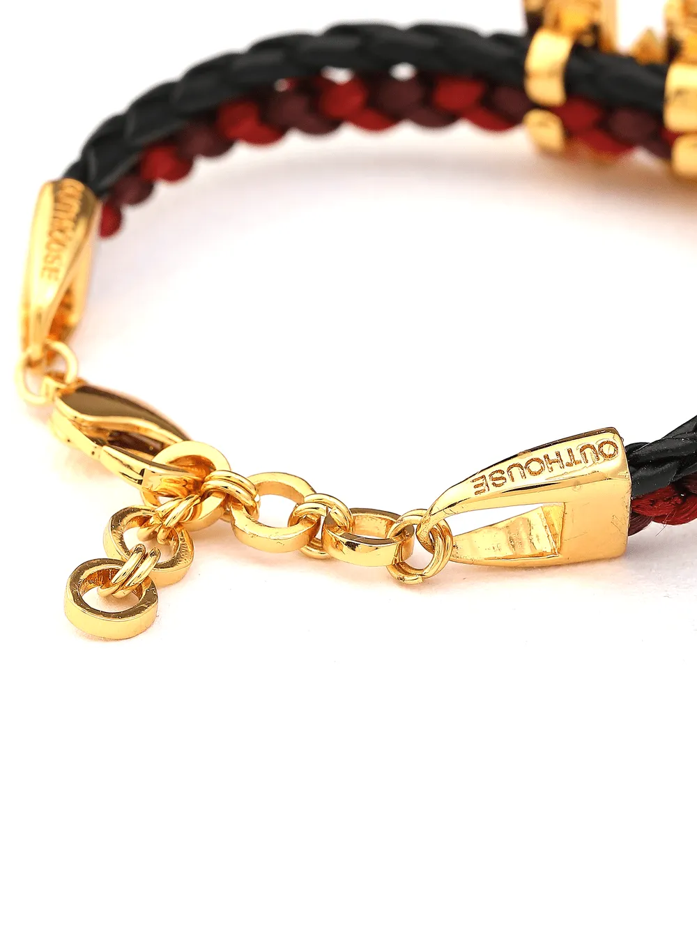OH Dopamine Bond Bracelet in Moulin Maroon, Gold Finish