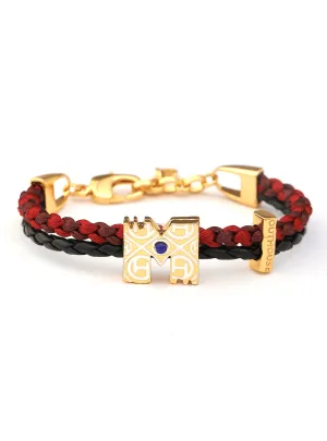 OH Dopamine Bond Bracelet in Moulin Maroon, Gold Finish