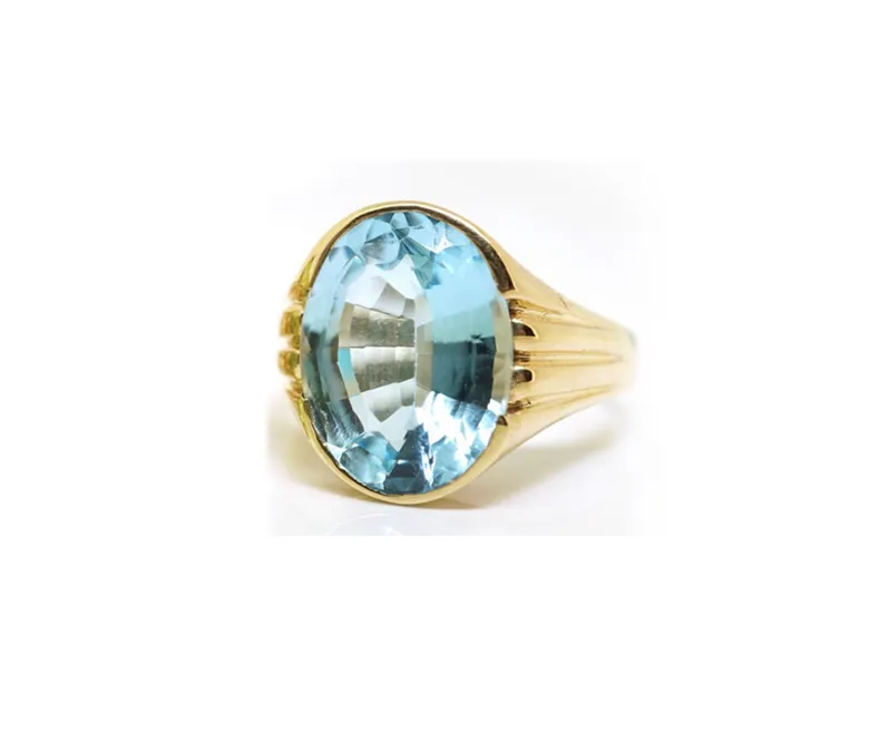 Oval Blue Topaz Cocktail Ring