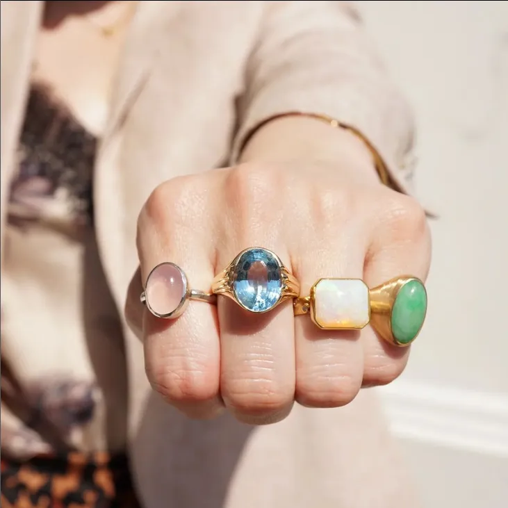 Oval Blue Topaz Cocktail Ring