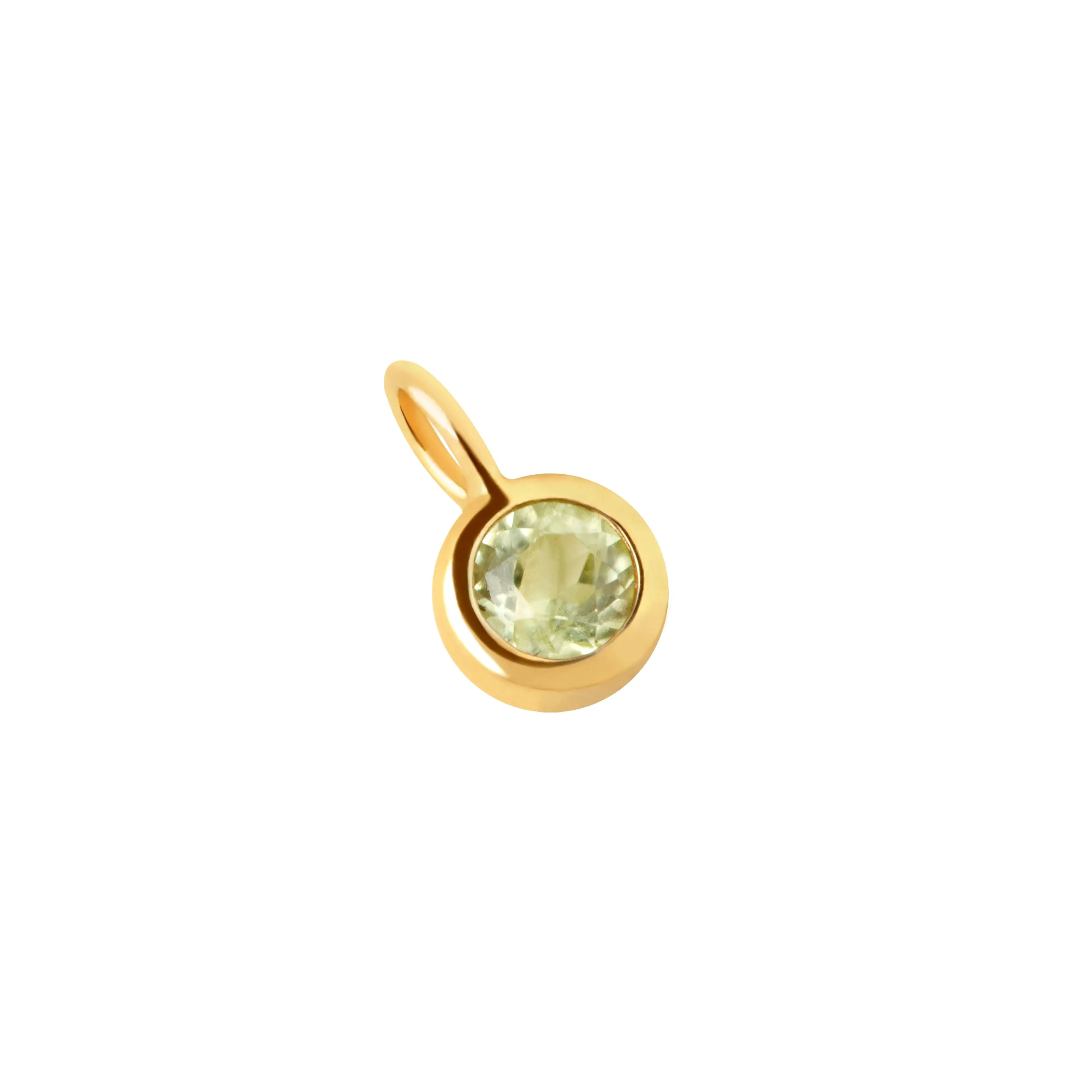 Peridot Affirmation Charm 9k Gold