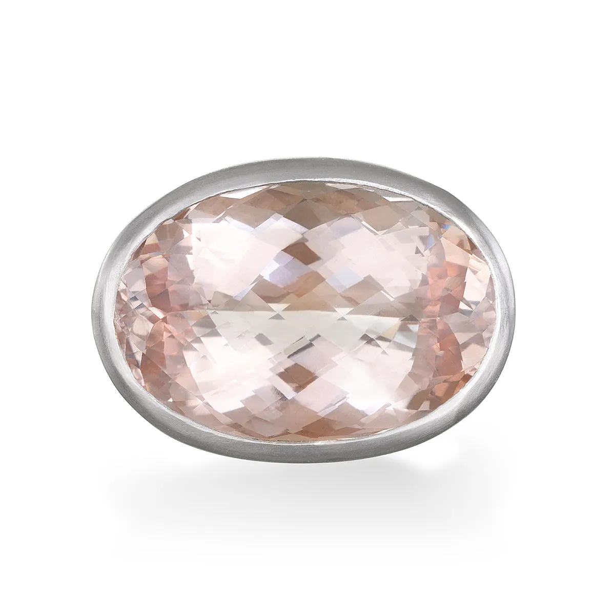Platinum Morganite Cocktail Ring