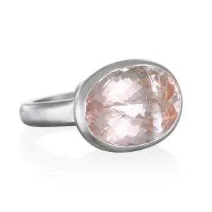 Platinum Morganite Cocktail Ring