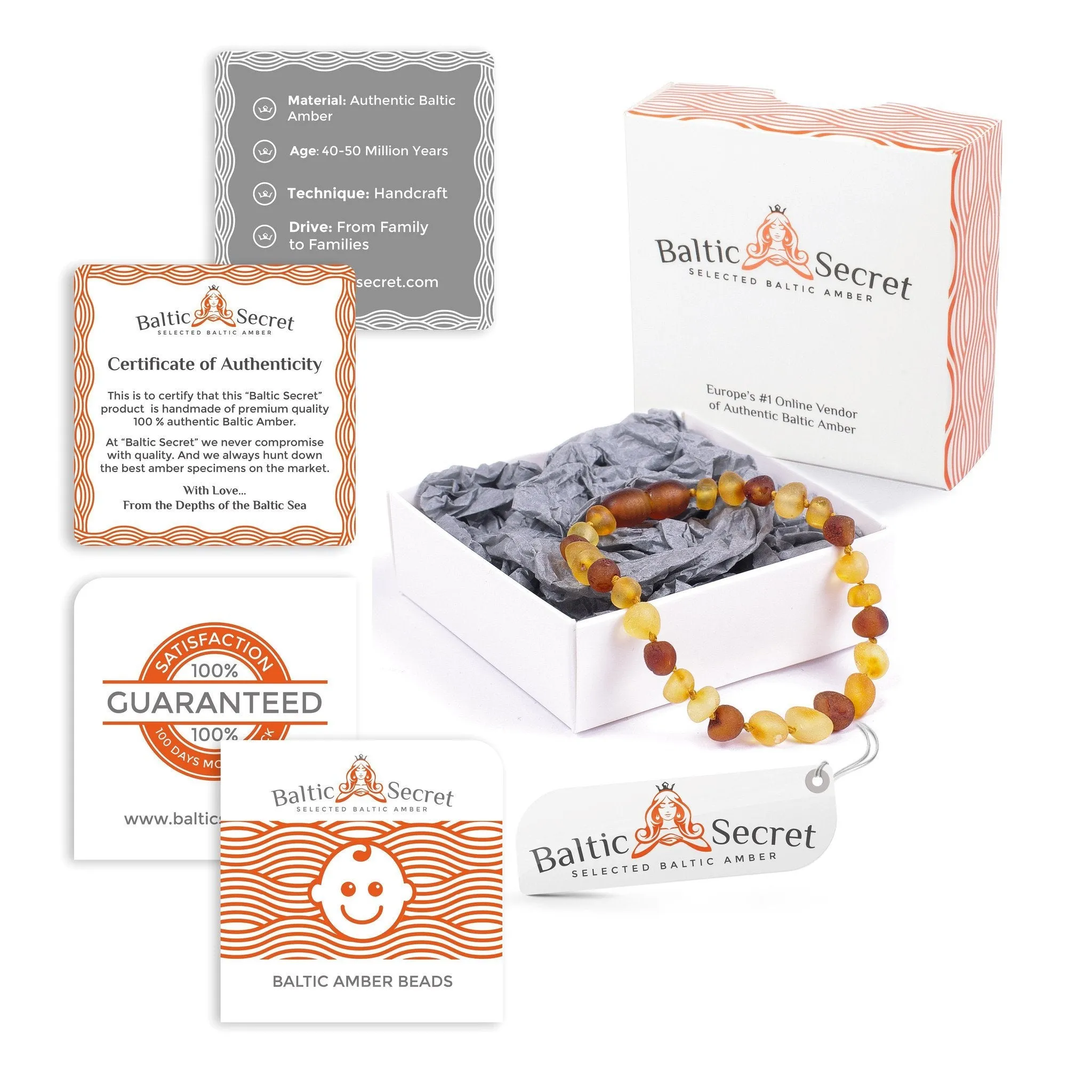 Premium Baltic Amber Necklace or/and Bracelet For Children / Extra Safe