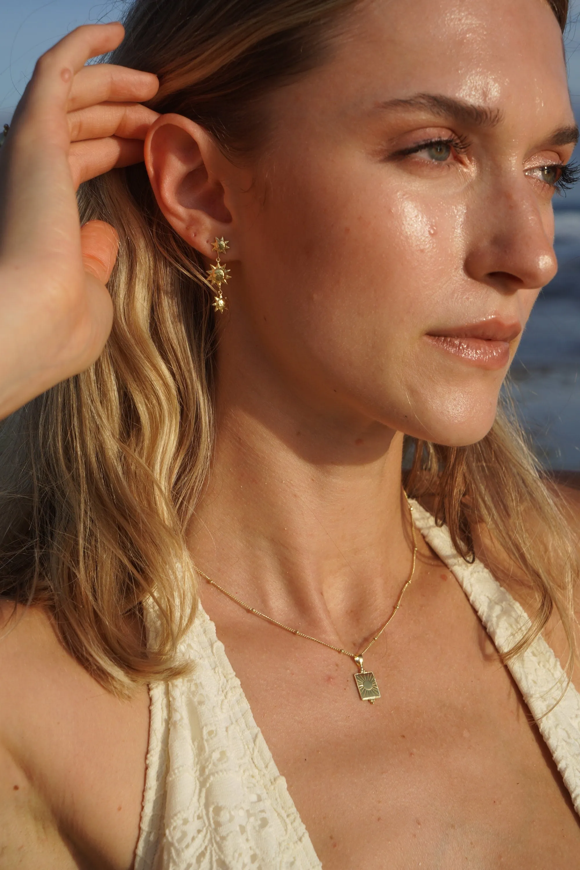 Radiating Sun Gold Necklace