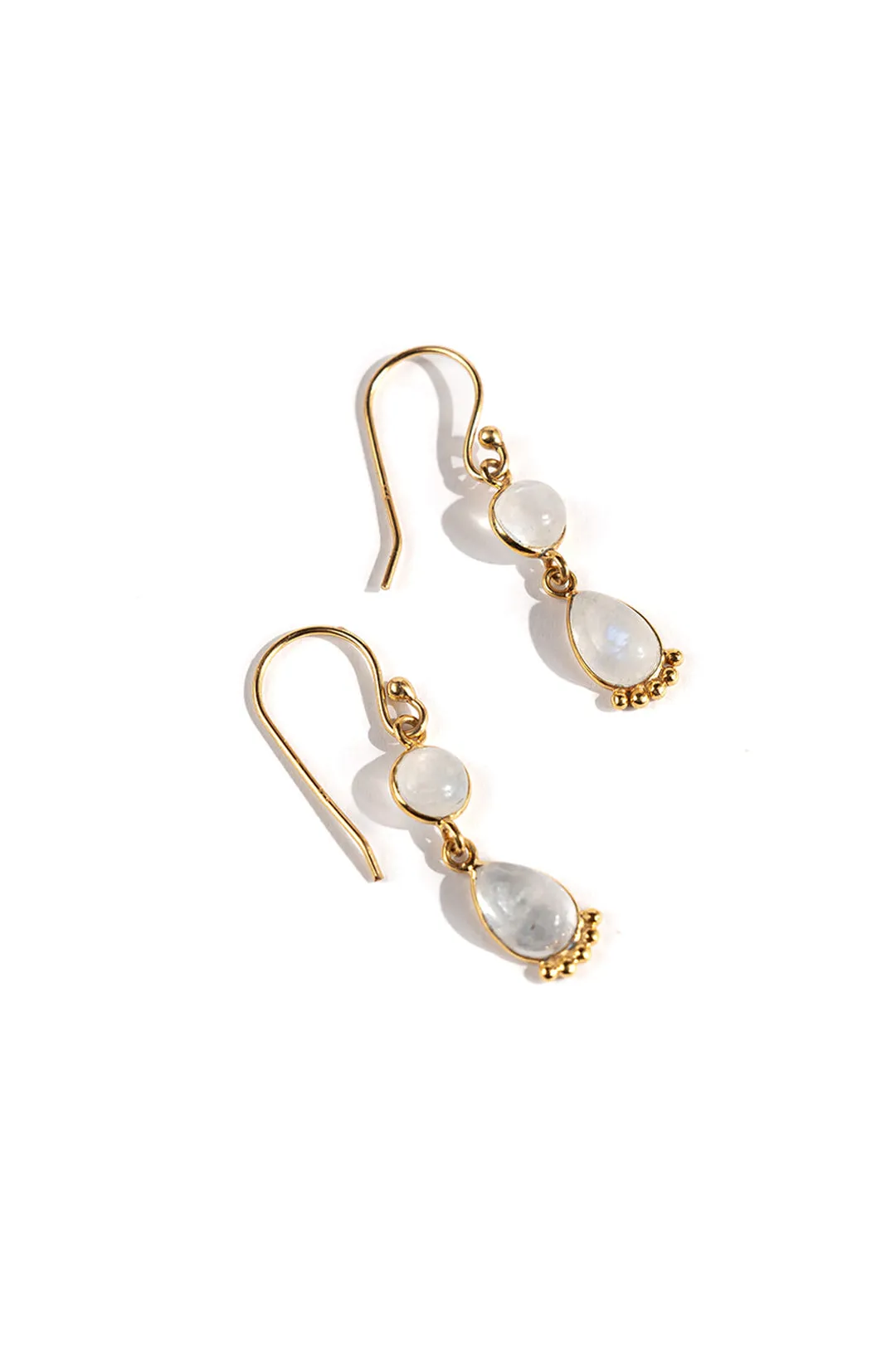 Rainbow Moonstone Drop Earring