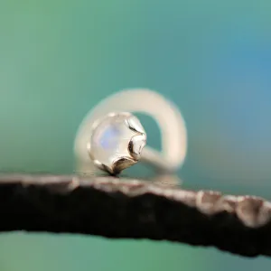 Rainbow Moonstone Filigree Nose Stud