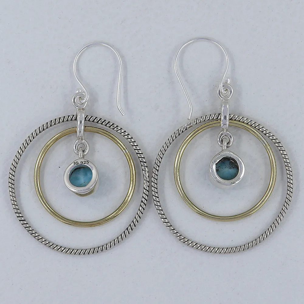 Rainbow Moonstone Silver Earrings