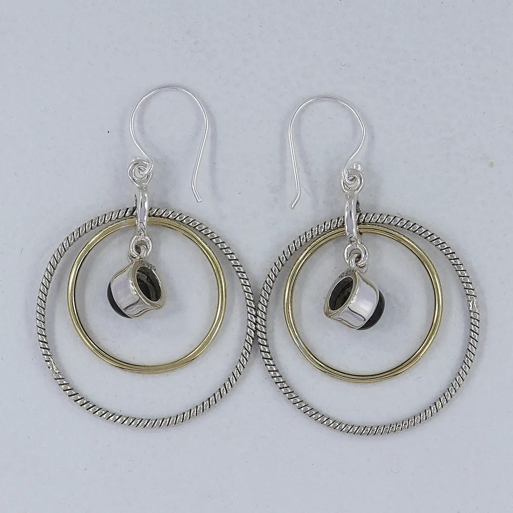 Rainbow Moonstone Silver Earrings