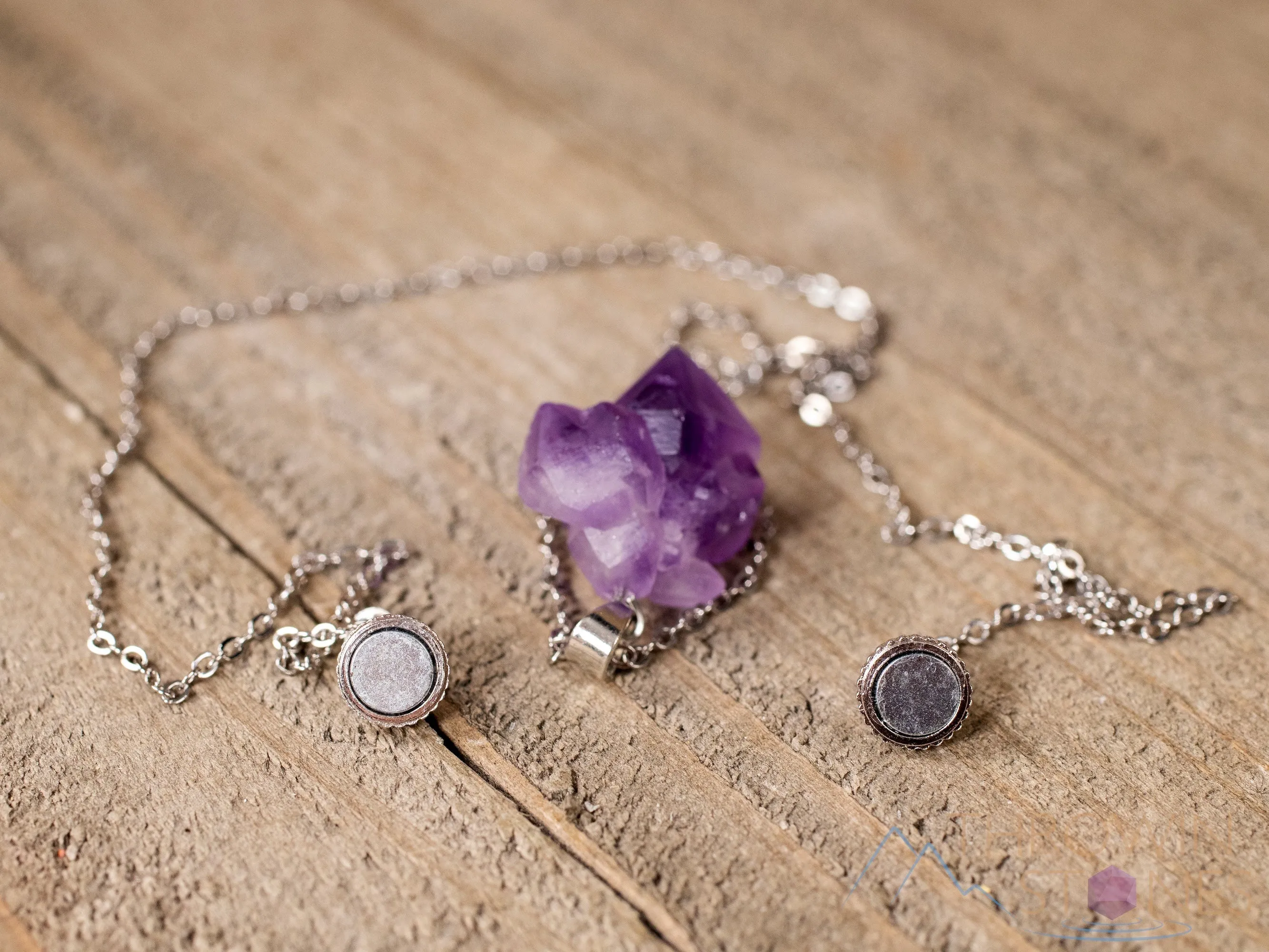 Raw AMETHYST Crystal Necklace - Magnetic Clasp - Raw Crystal Necklace, Birthstone, Pendant Necklace, Handmade Jewelry, E1567