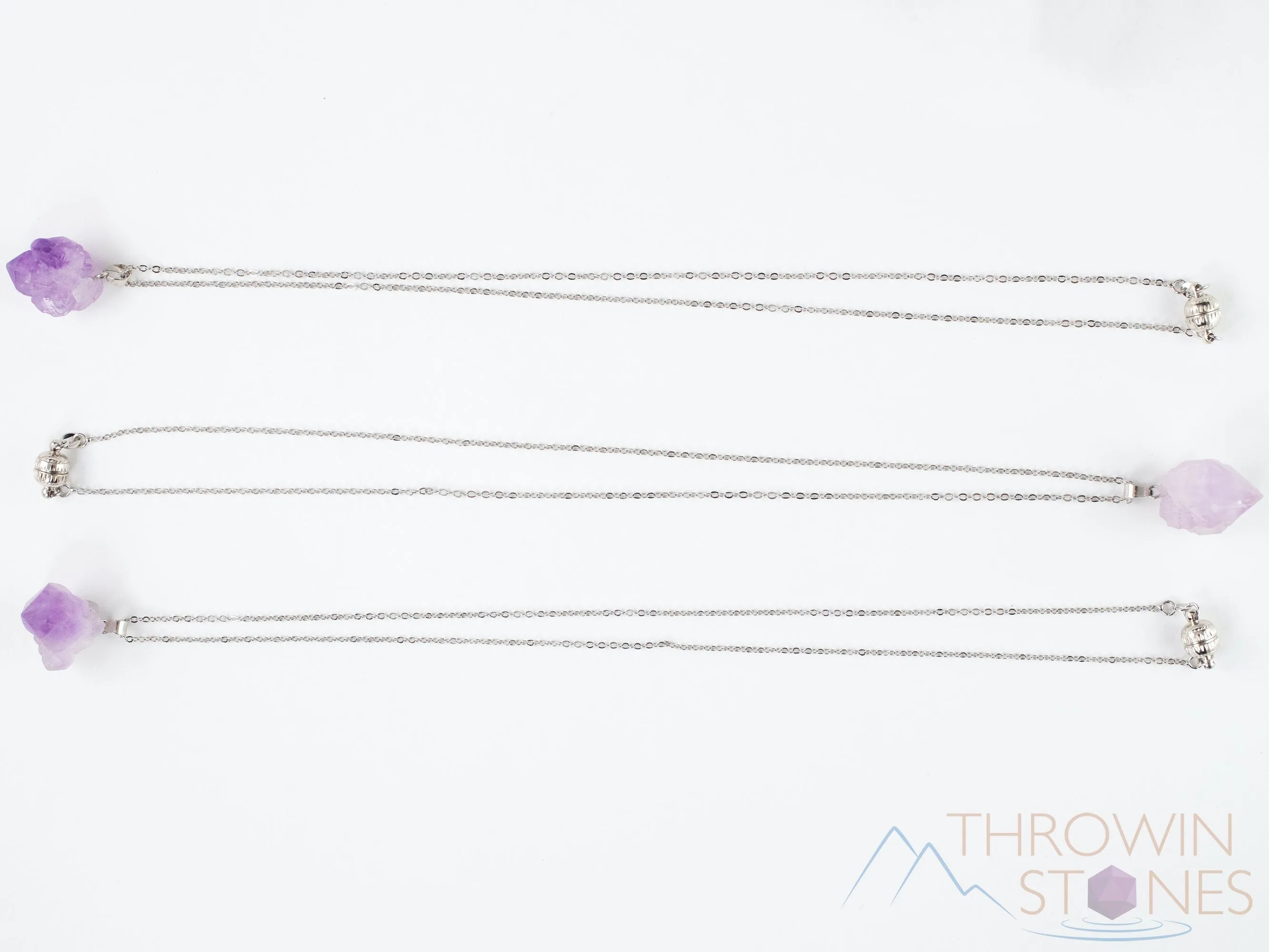 Raw AMETHYST Crystal Necklace - Magnetic Clasp - Raw Crystal Necklace, Birthstone, Pendant Necklace, Handmade Jewelry, E1567
