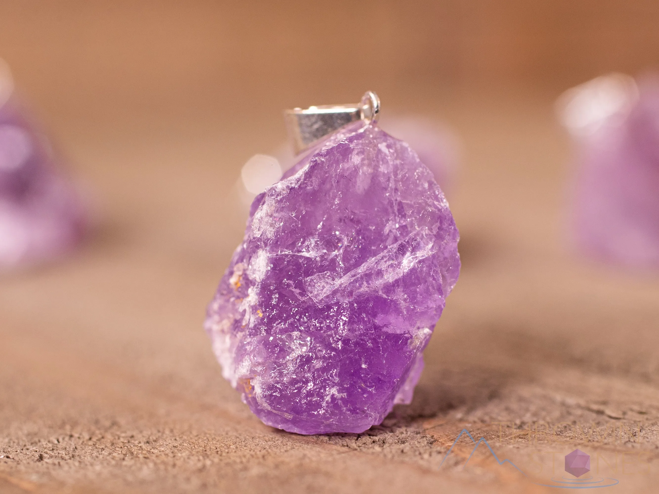 Raw AMETHYST Crystal Pendant - Raw Crystal Necklace, Birthstone, Handmade Jewelry, Healing Crystals and Stones, E1357