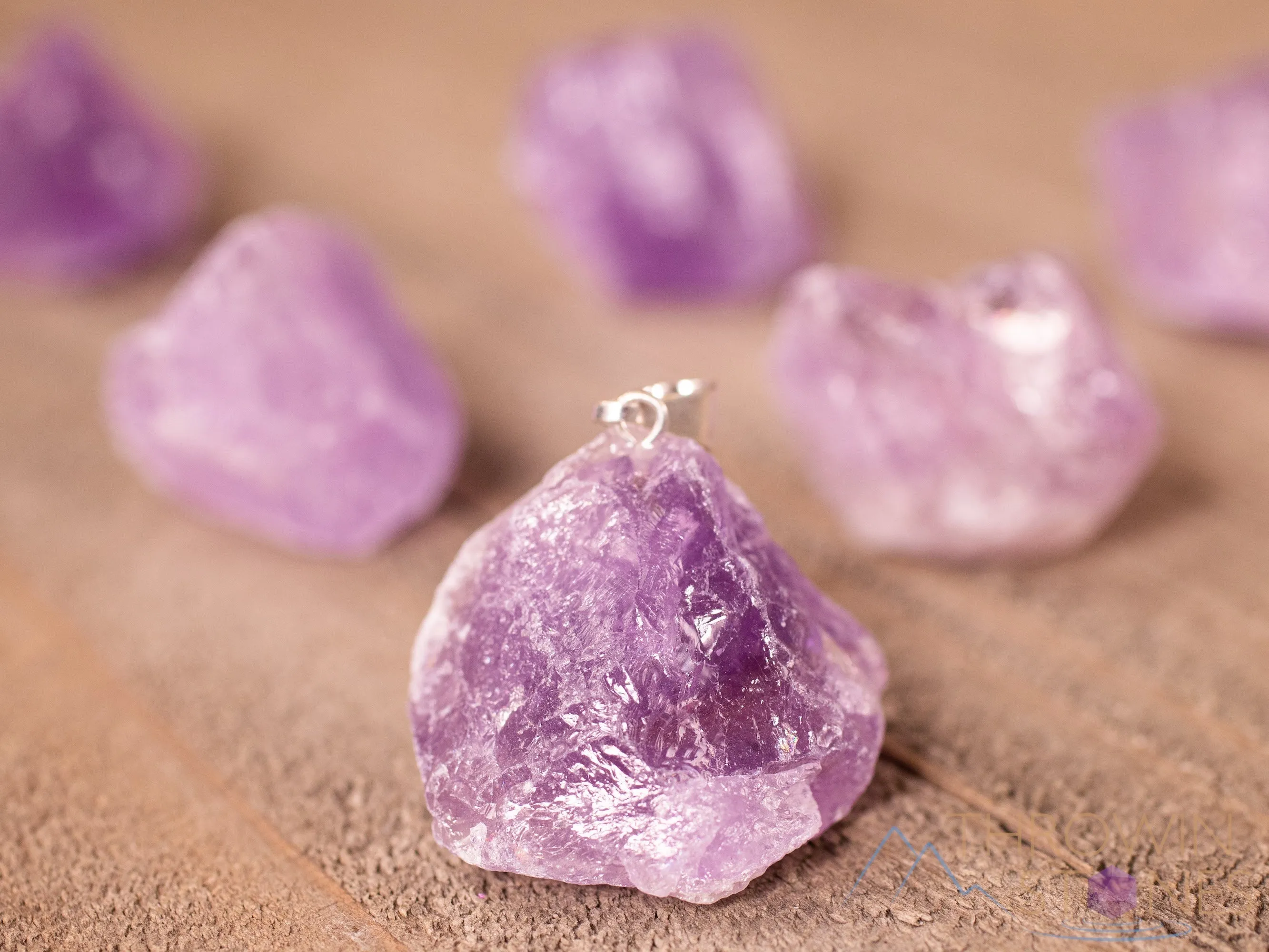 Raw AMETHYST Crystal Pendant - Raw Crystal Necklace, Birthstone, Handmade Jewelry, Healing Crystals and Stones, E1357