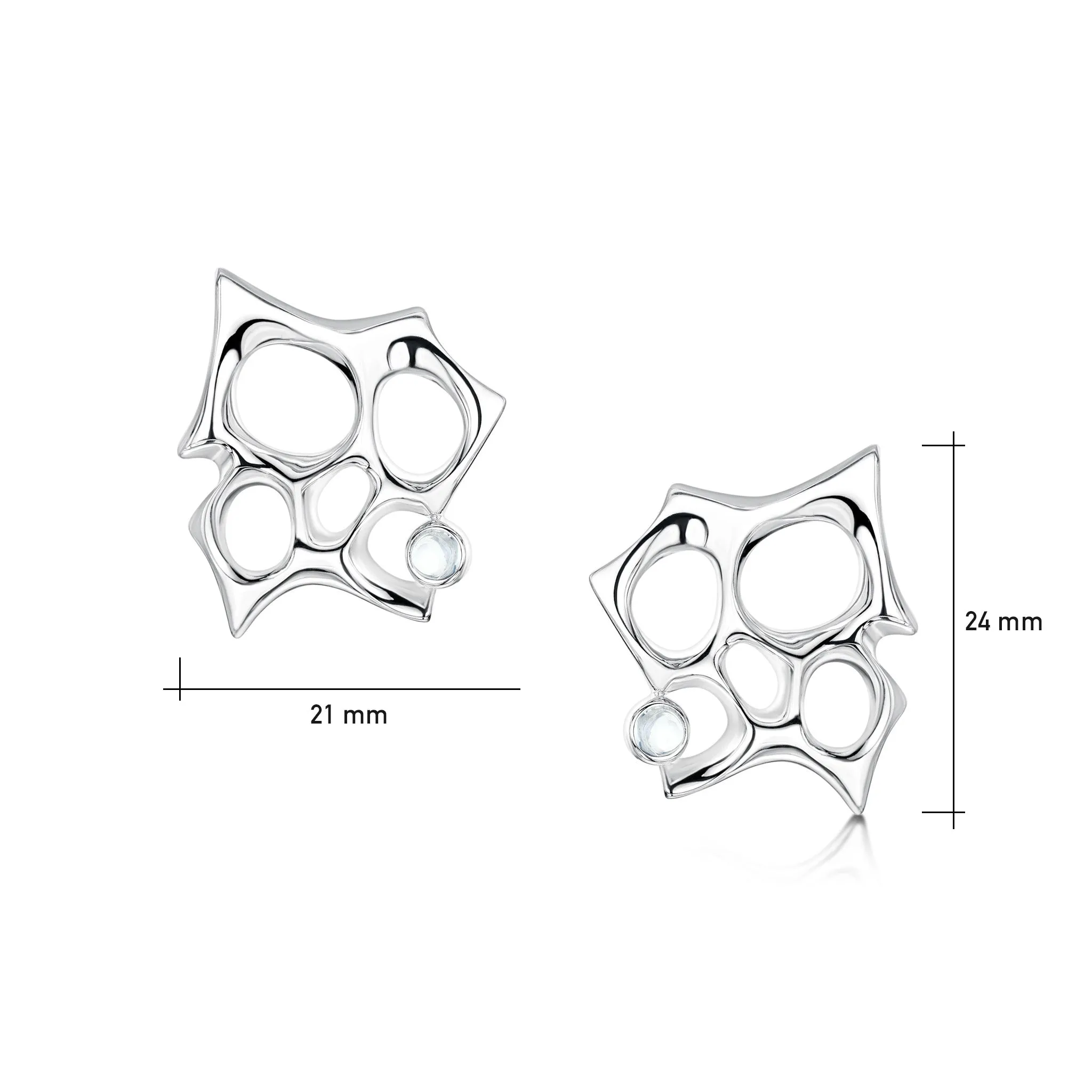 Sculpted By Time Stud Earrings with Moonstone