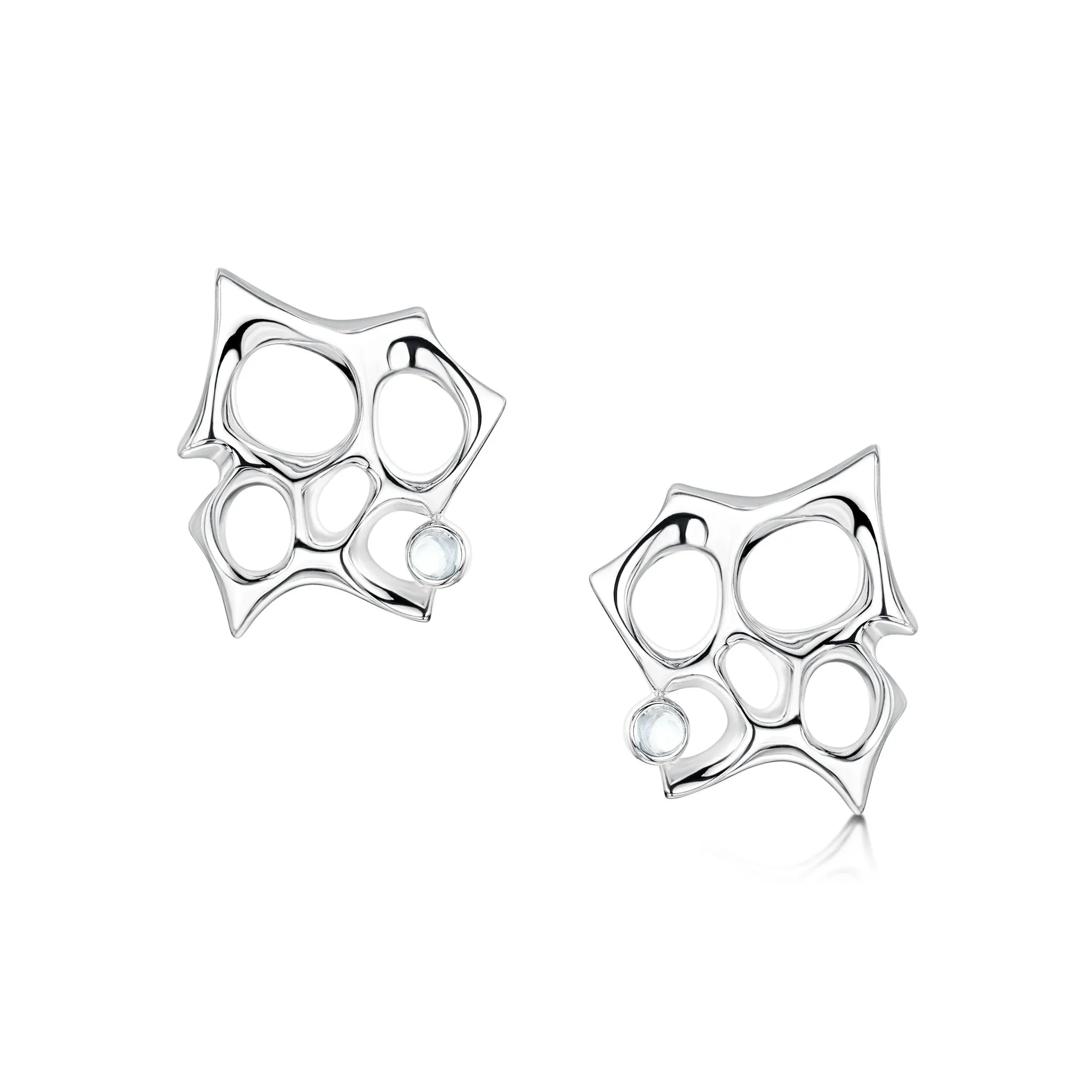 Sculpted By Time Stud Earrings with Moonstone