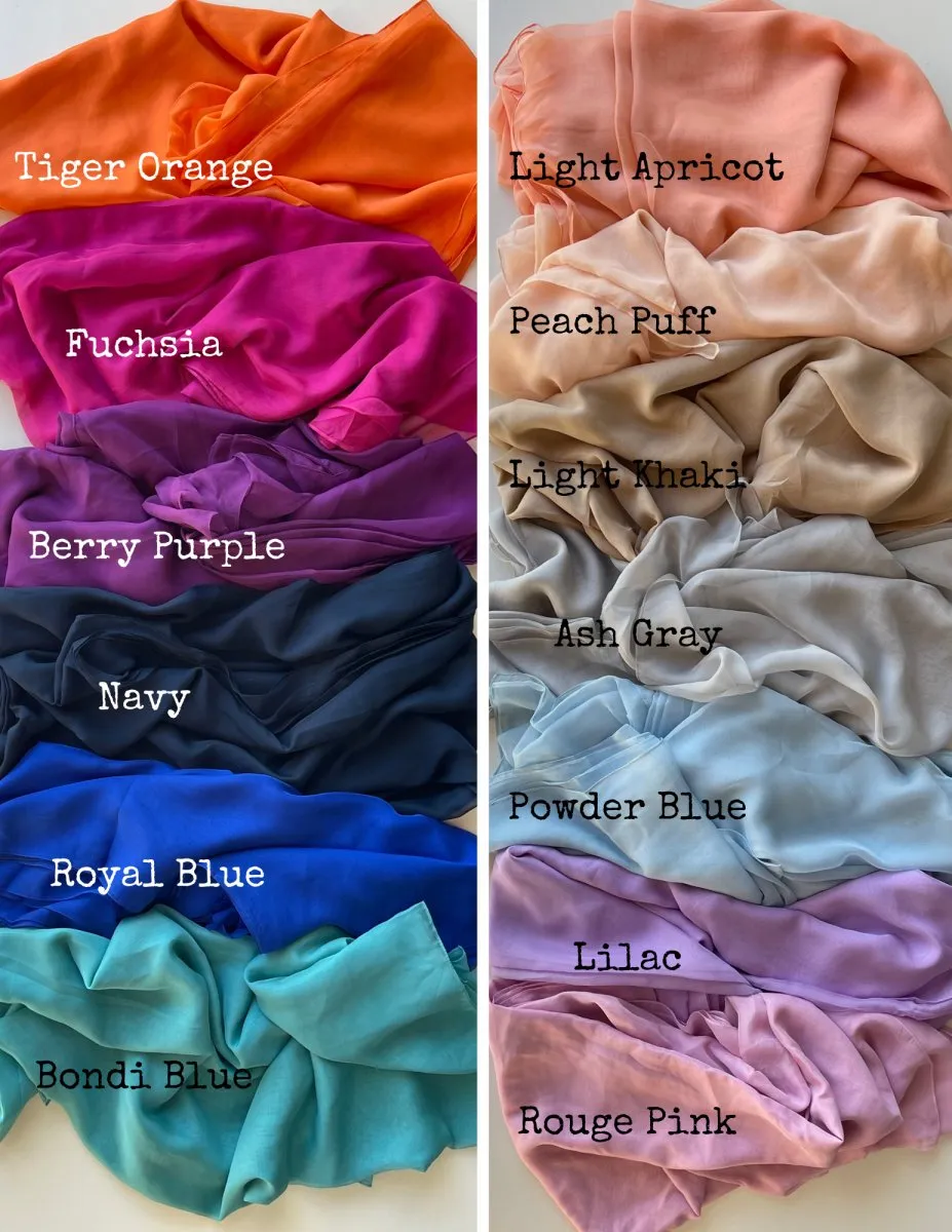 Sheer Maternity Drape Fabric| Light Apricot Lightweight Chiffon Tossing Scarf w/ Sewn Edge