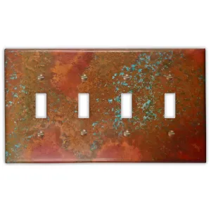 Sierra Copper - 4 Toggle Wallplate