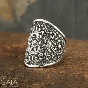 Silver Waves Long Ring