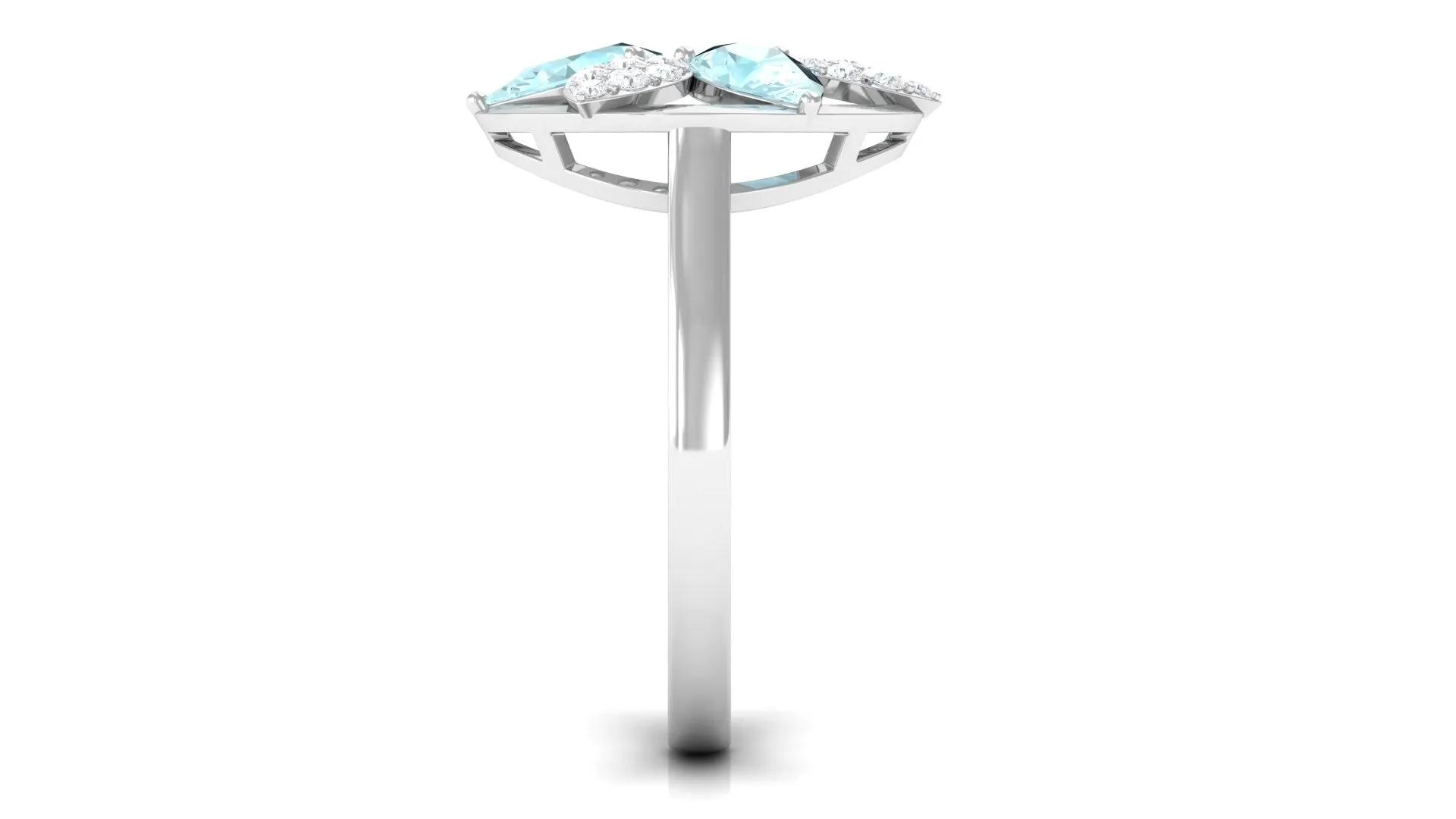 Sky Blue Topaz and Diamond Floral Cocktail Ring