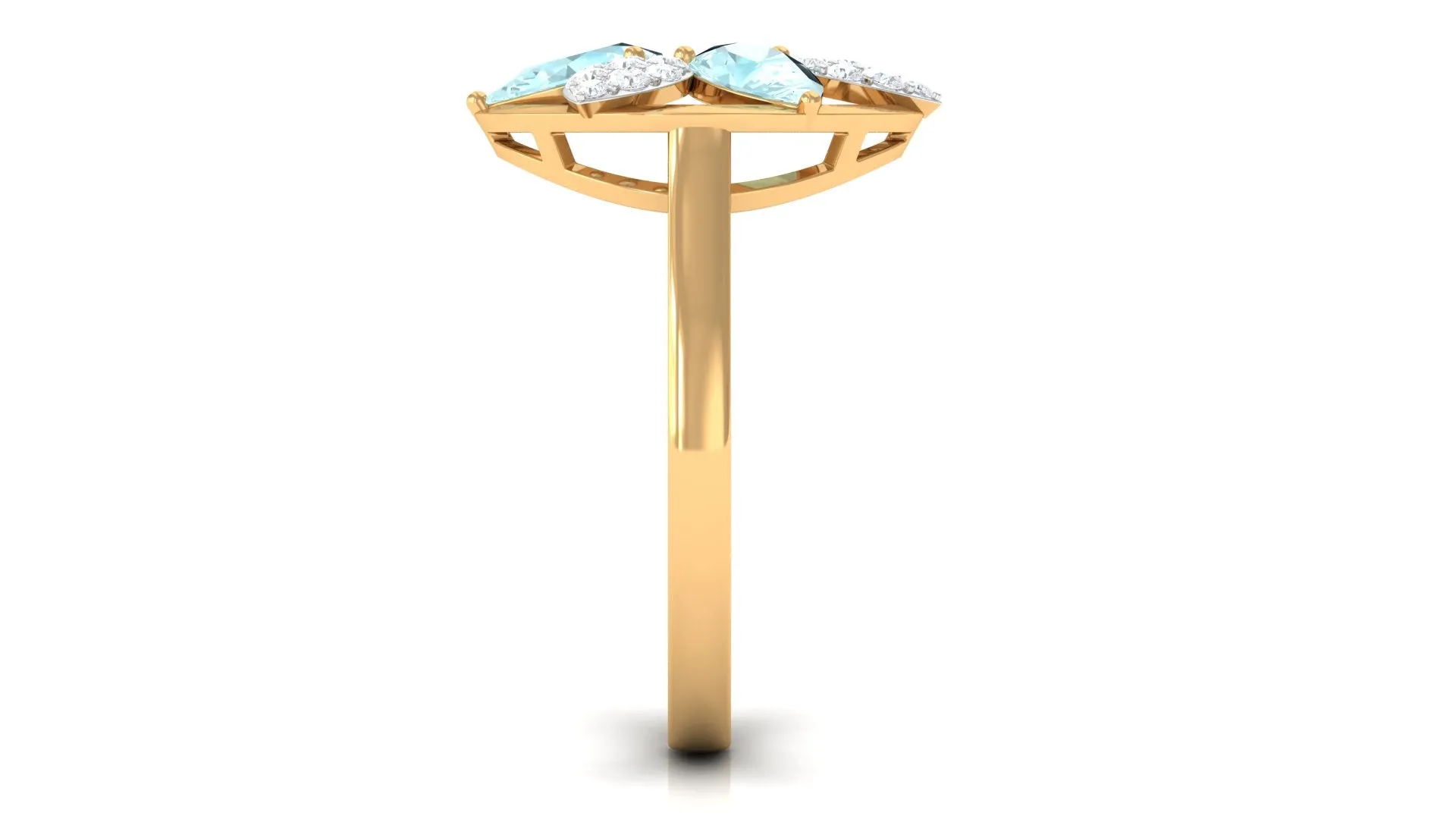 Sky Blue Topaz and Diamond Floral Cocktail Ring
