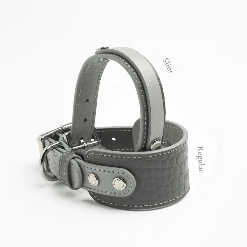 Slim Moonstone Leather Collar