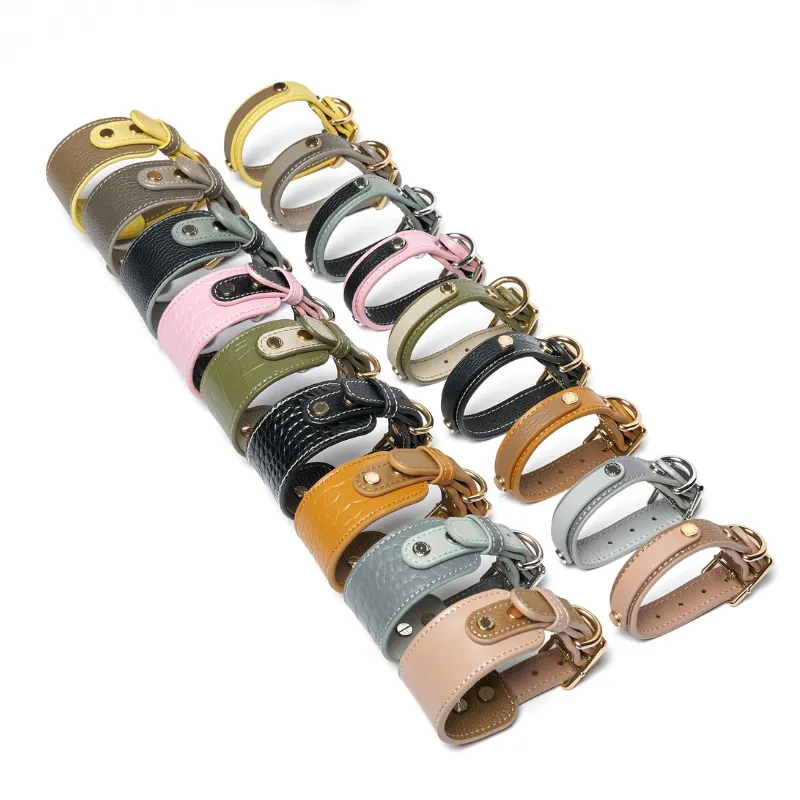 Slim Moonstone Leather Collar
