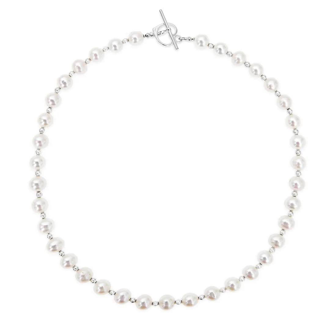 Sterling Pearl Necklace | Ivory