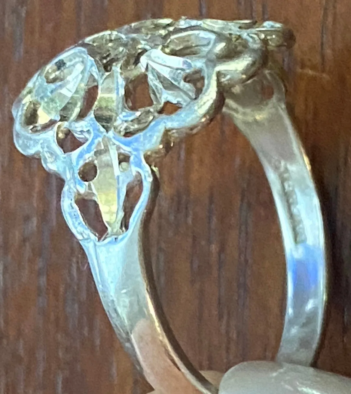 Sterling Silver 925 Filigree Open Work Ring Sz 8