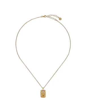 Sterling Silver Gold Plated Chain Necklace with Pendant for Women with Organic Simulated Pearl, 4mm Half  Ball  White Pearl, 37cm Length, Caelum Collection