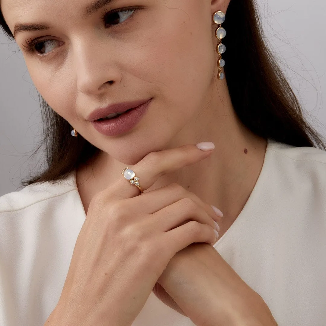 Sugarloaf Cabochon Diamond Ring