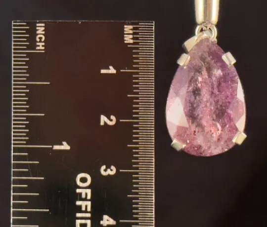 SUPER SEVEN Quartz AMETHYST Crystal Pendant - Sterling Silver, Teardrop - Fine Jewelry, Healing Crystals and Stones, 54125